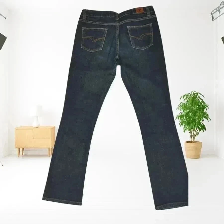 Jean Lee Cooper corte reto - cintura baixa média - stretch - azul marinho – photo 11